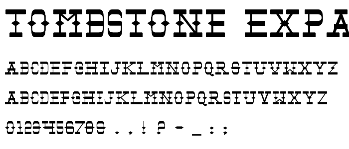 Tombstone Expanded font